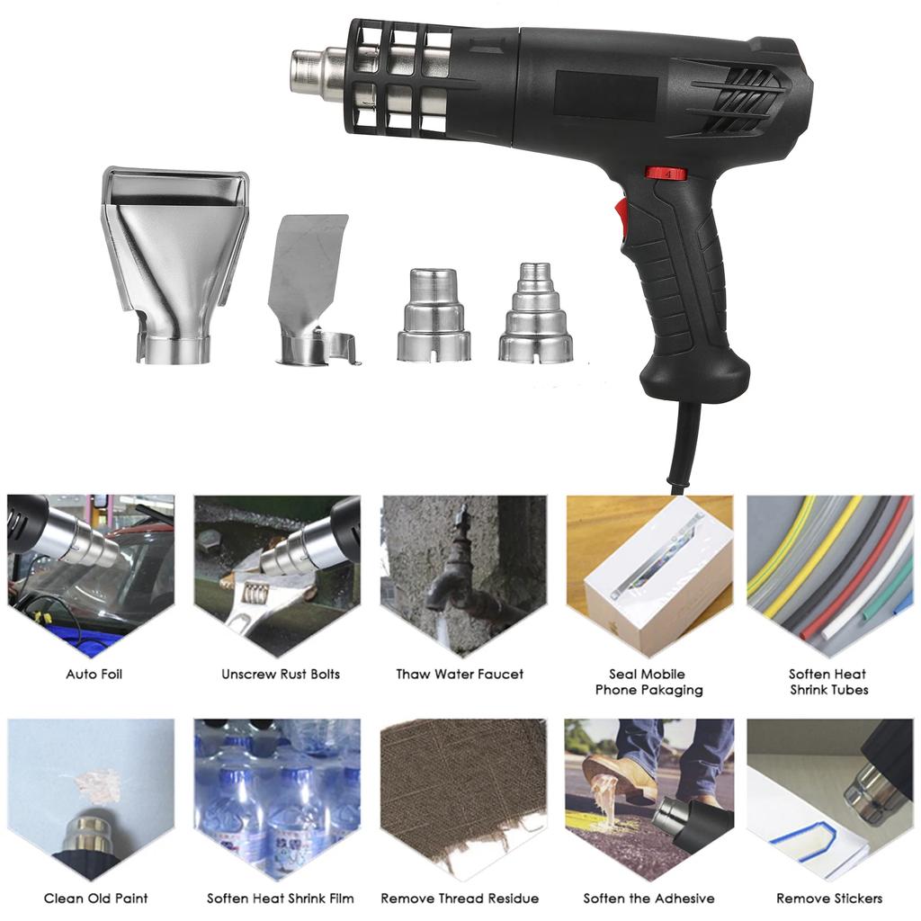 Hot Air Heating Machine Temperatures Adjustable Handheld Heating Device Portable Hot Air Heating Machine 1600-2000W  60~600℃