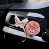 Diffusing Stone Rose Flower Car Fragrance Pendant Pearl Butterfly Air Vent Decoration Car Fragrance Ornament Gift