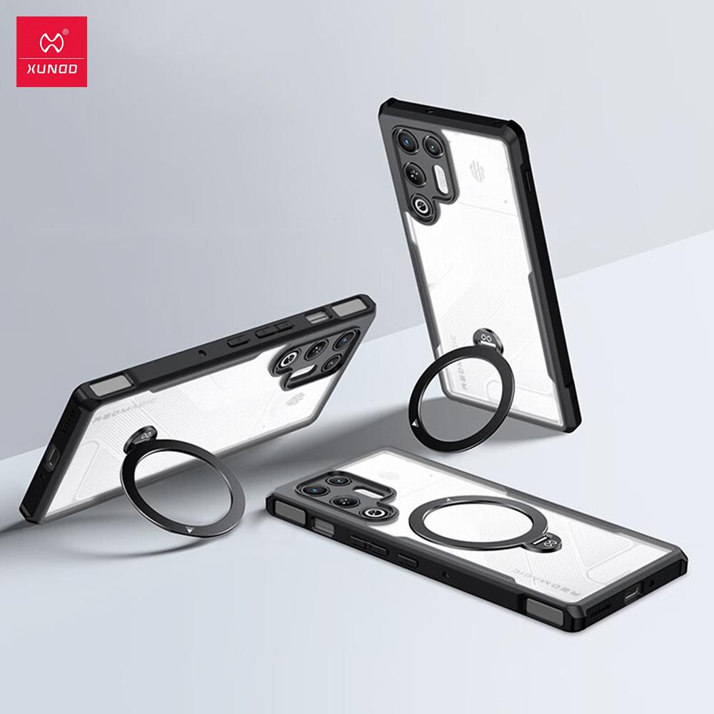 

XUNDD Для ZTE nubia RedMagic 11 Air Чехол с подушкой безопасности Ударопрочный Защитный чехол Роскошная задняя крышка С поворотным магнитным держателем-подставкой For ZTE nubia RedMagic 11 Air чёрный