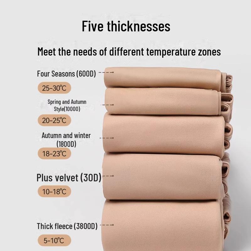 Women's Sheer Black Leggings - Spring/Autumn, Winter Plus Velvet, Strong Compression Slimming Socks