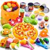MIRAIMAX Play Food Kitchen Pretend Play Food Toy Set for Includes and Storage Cutting Food Play Kitchen Educational Toy Gift for Boys and Girls Ages 3