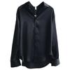 Women's Retro Hong Kong Style White Satin Drape Shirt - Loose Fit, Korean Professional Design