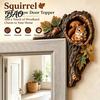 Rustic Tree Hole Wall Art Chipmunk Hollow Door Topper, Woodland Animal Frame Decoration, 3D Wood Cute Forest Creature Sculpture Corner for Farmhouse