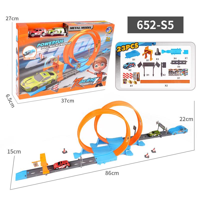 Boys' Metal Racing Toy Cars with Track Set
