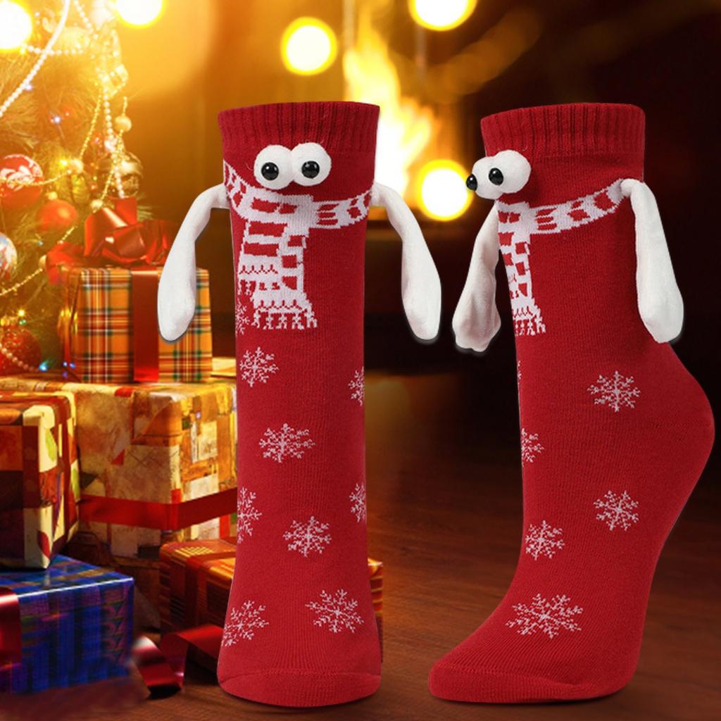 Christmas Holding Hands Socks For Couples, Magnetic Handles, Cute Holding Hands, Christmas Socks