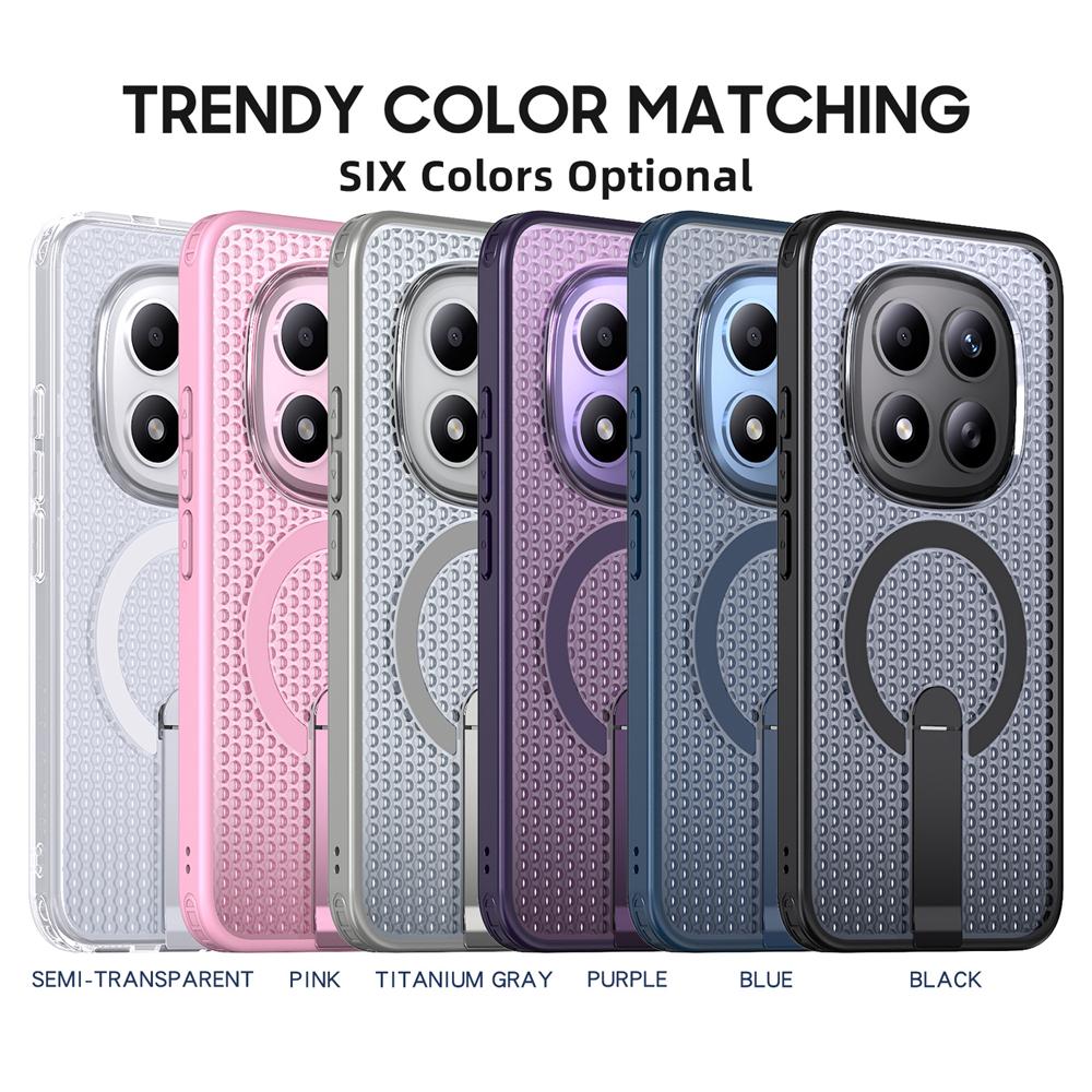 KEYSION Hollow Heat Dissipation Case for Redmi Note 15 Pro+ 5G 15 Pro 4G Magnetic Cooling Hide Stand Shockproof Phone Back Cover