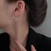 South Korea Dongdaemun Square Zircon Ear Buckle Ins Niche Design Sense High-grade Personality Versatile Stud Earrings