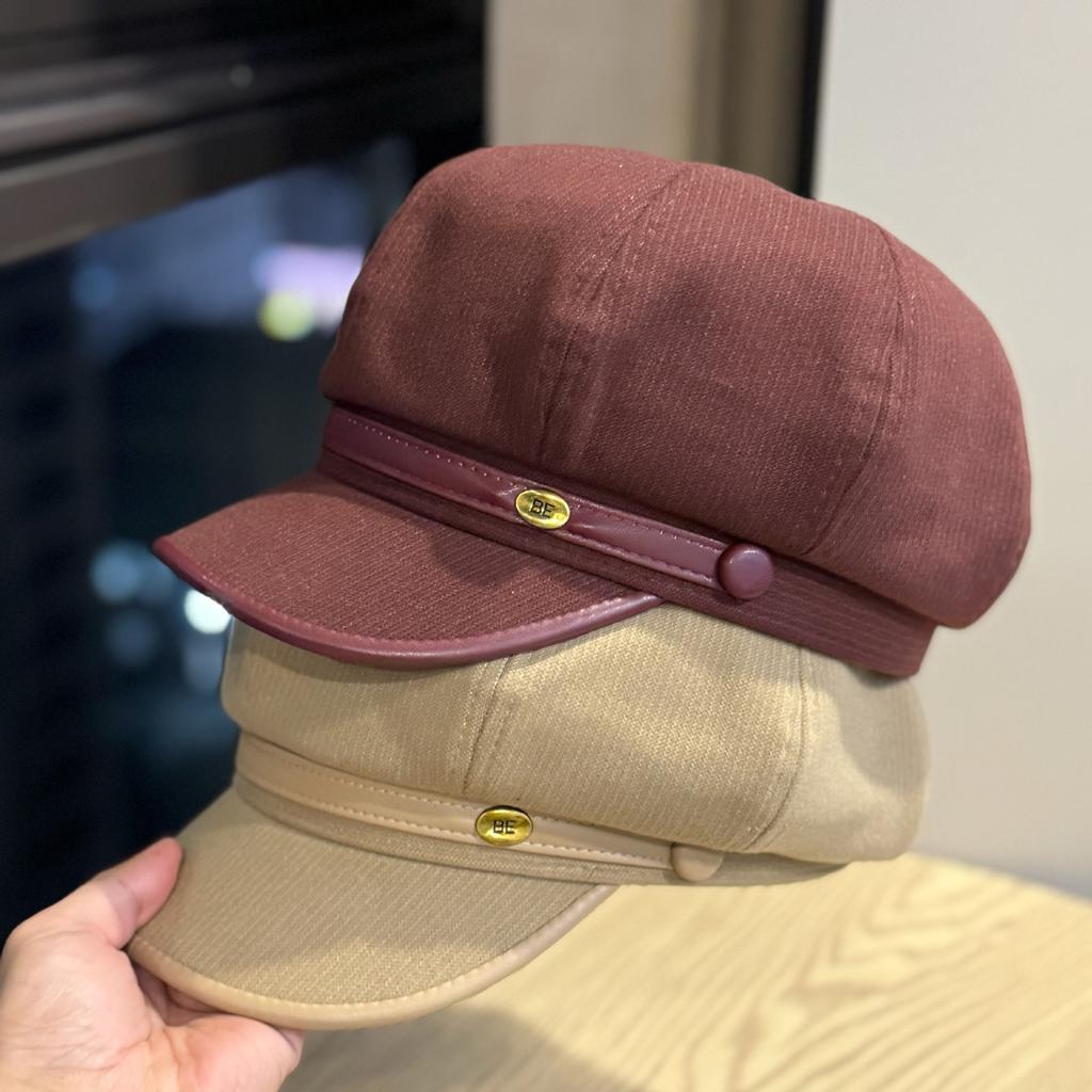 Neue Herbst Achteckige Baskenmütze für Damen Retro Britischer Stil Kleine Koreanische Version Lässig Vielseitig Entenschnabel Malermütze Trendig