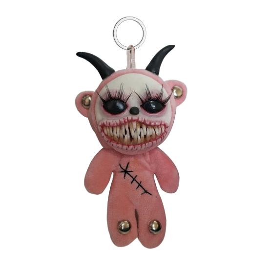 Gotycki Halloweenowy Brelok Ręcznie Robiony Punkowy Brelok z Dziwnym Horrorycznym Wzorem Lalki Akcesoria do Plecaka