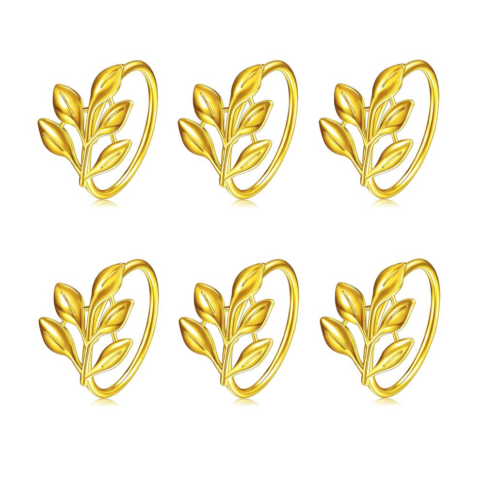 6Pcs Gold Leaf Napkin Rings Fall Napkin Holder for Christmas Thanksgiving Wedding Dinnig Table Decoration 2026 HWL02