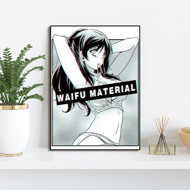 Poster Imprimat Pânză Artă Anime Serie Material Waifu Fată Sexy Acasă pentru Dormitor Perete Decor Modern Pictură Fără Ramă
