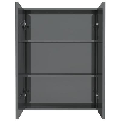Bathroom Mirror Cabinet 60x15x75 Cm MDF Glossy Grey