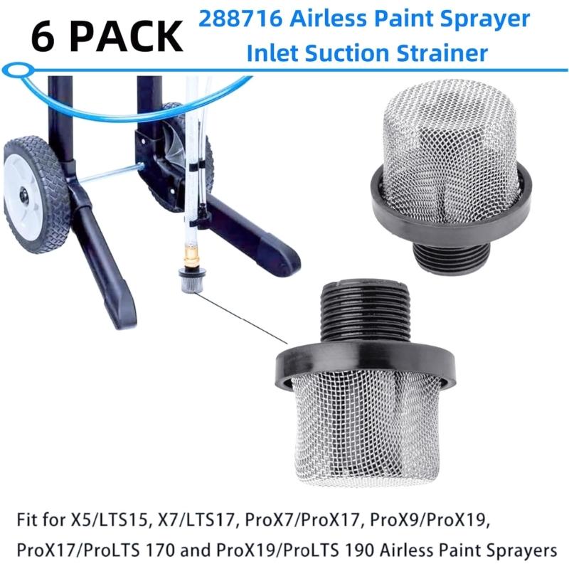6PCS 3/4Inch Airless Sprayer Inlet Suction Strainers Filters for LTS17,LTS15 Paint Pump Models Prevents Debris Clogs