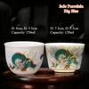 Jade Porcelain Kung Fu Teacups 2 Pcs Set, Creative Pattern Tea Espresso Wine Cups, Household Ceramic Teaware, Drinkware