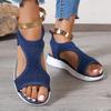 Women's Solid Color Flat Sandals, Breathable and Comfortable Summer Shoes, Lightweight Ankle Strap Sandals