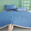 3pcs/set Latex Cooling Mattress Pad-Soft Friendly Foldable All-Season Bedding Breathable Quilted Design(1 mat and 2 pillowcases)