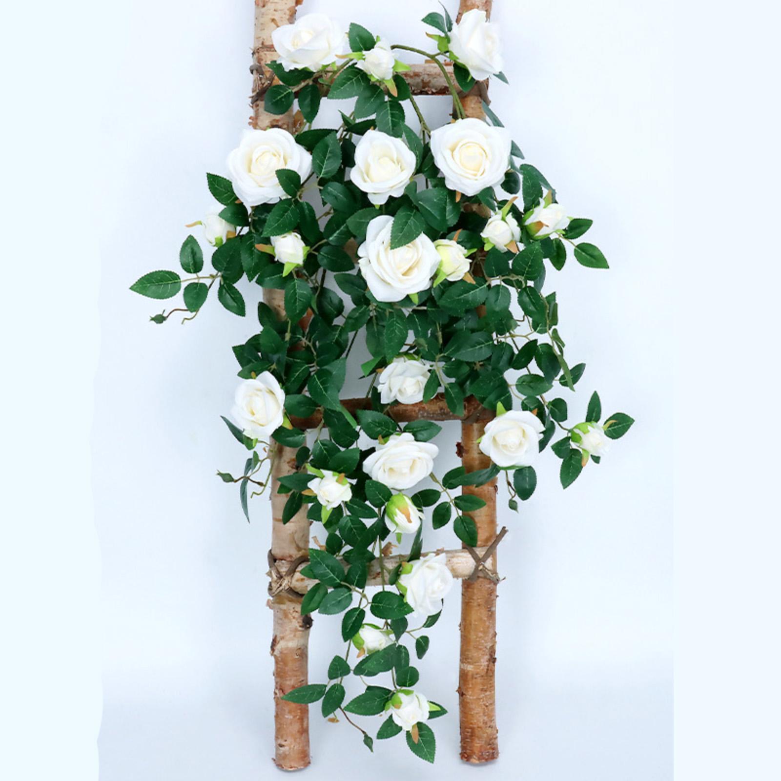 

0,9 м Искусственная цветочная лоза, Искусственная цветочная лоза, Пластиковый цветок, Маскировка трубы, Украшение балкона One Size белый