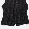 2025 Spring Women's Slim Textured Vest and Single-Breasted Cardigan