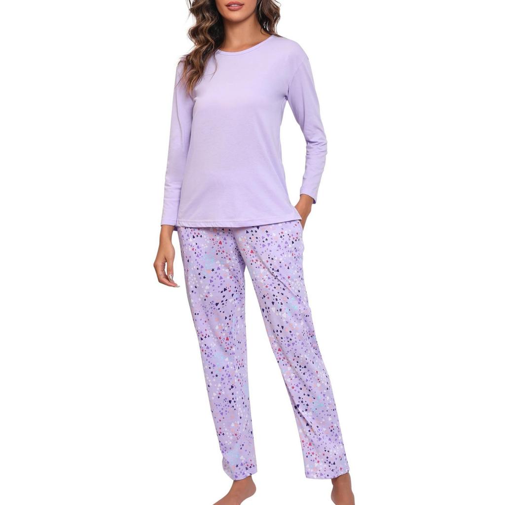 Women's Fashionable Casual Pajamas And Home Wear Long-sleeved Trousers Suit