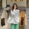 Harajuku Wind Sweater Female Ins Loose Casual OVER Tops Hong Kong Wind Bottoming Shirt Student Fashion Retro Versatile Sweatshirt