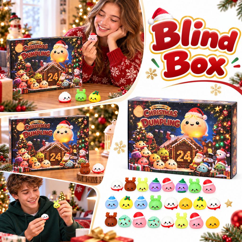 Christmas Cute Advent Calendar with Surprise Sensory Toys for Adults, Countdown Calendar Christmas Party Gift, English Version Box