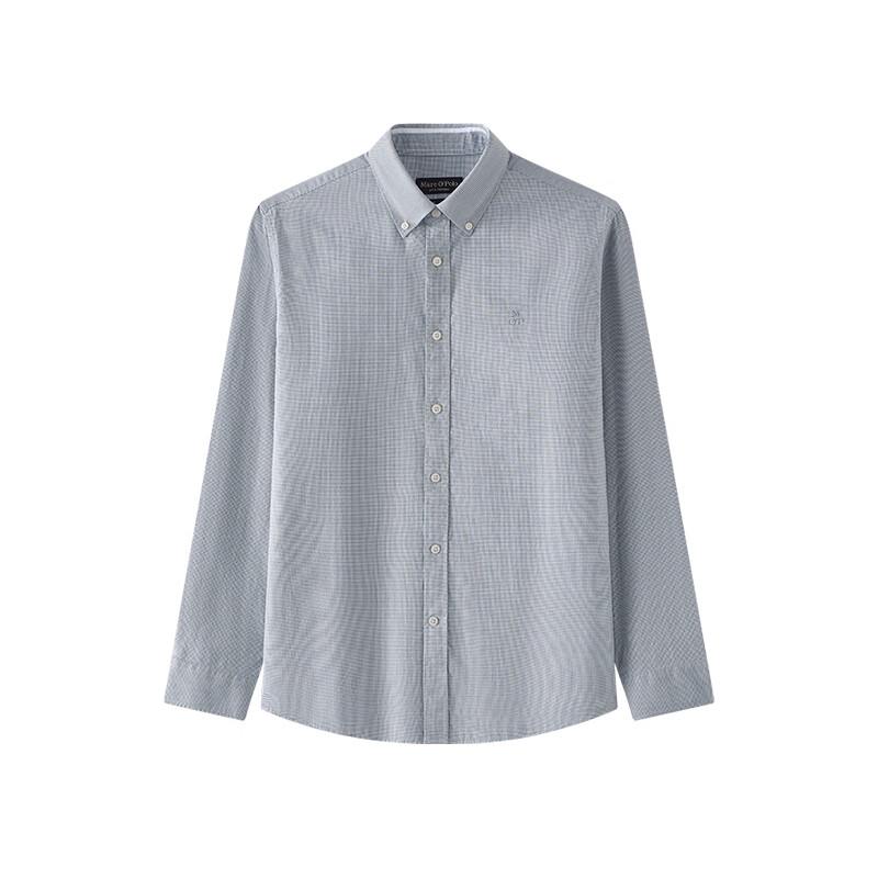 Marc O'Polo Men's Loose-Fit Cotton Houndstooth Long-Sleeve Shirt