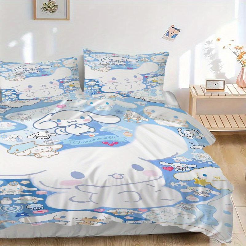 

3 шт. Милый набор постельного белья с принтом Cinnamoroll, Мягкое и удобное покрывало для спальни, гостевой комнаты S023 135x200cm