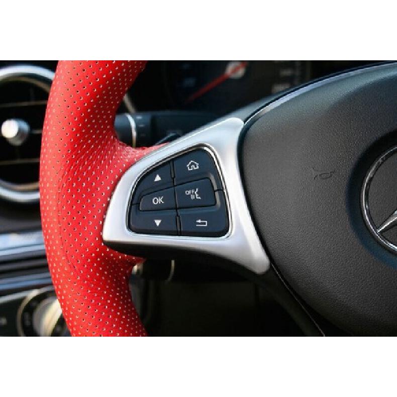 Steering Wheel For Benz A-Class W177 19-22 Cover Trim Button Frame Silver Steel