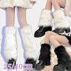 Bow Furry Leg Warmers Faux Fur Knee High Girls Socks Fashion Long Tube Sock  Autumn/Winter
