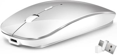 Wireless Bluetooth 3DPI High Compatible with and PC Mouse, Quiet, Rechargeable, Ultra-Thin, 2.4GHz, Modes, Accuracy, Portable, iPad, iPhone, Mac,