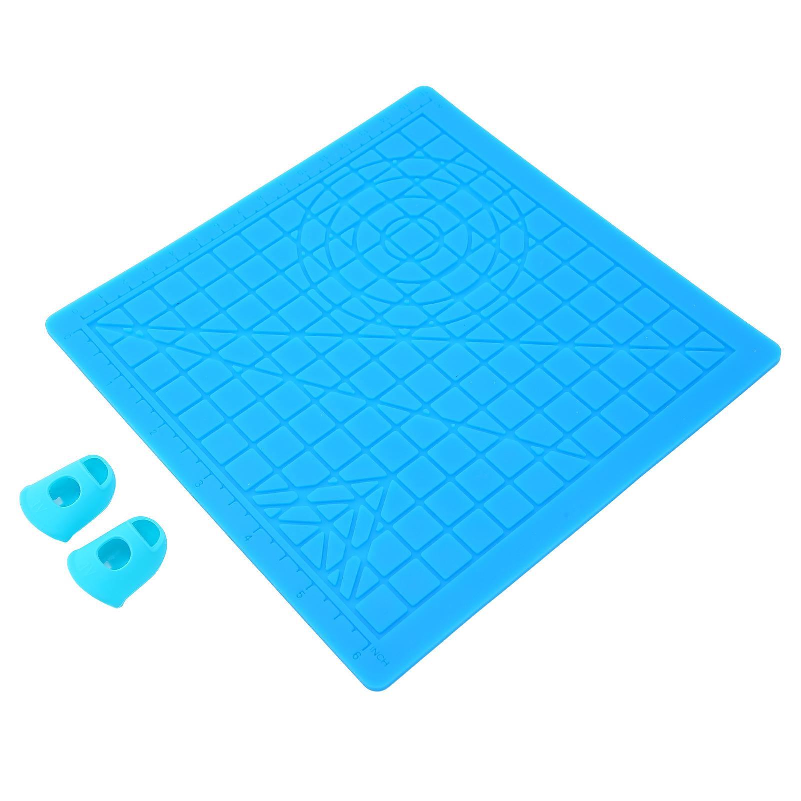 

3D Design Mat Durable Elastic Flexible Convenient Silicone Template Pad with Finger Caps