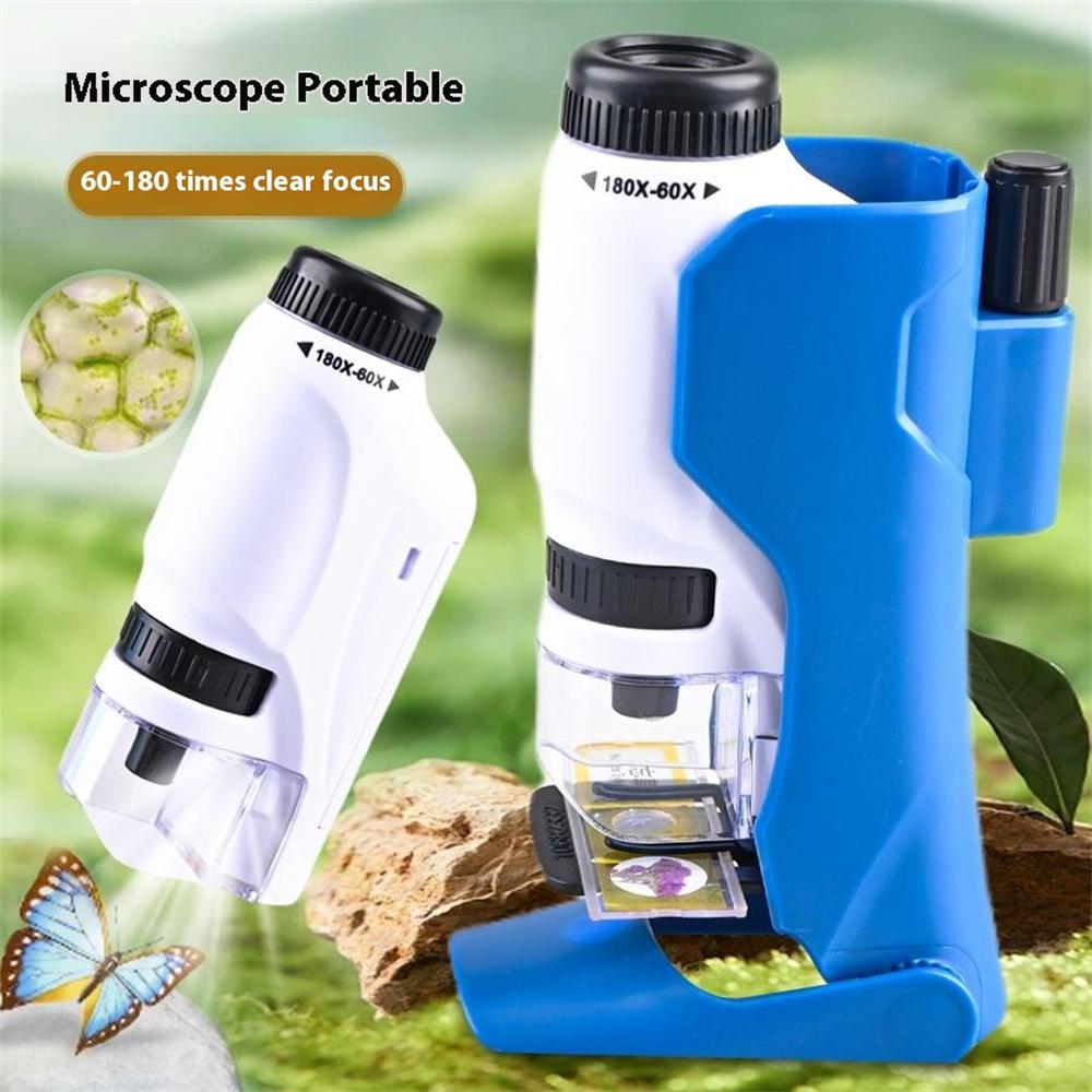 2228 Portable Handheld Microscope 180X Biological Magnification Students Outdoor Observe Science Toy