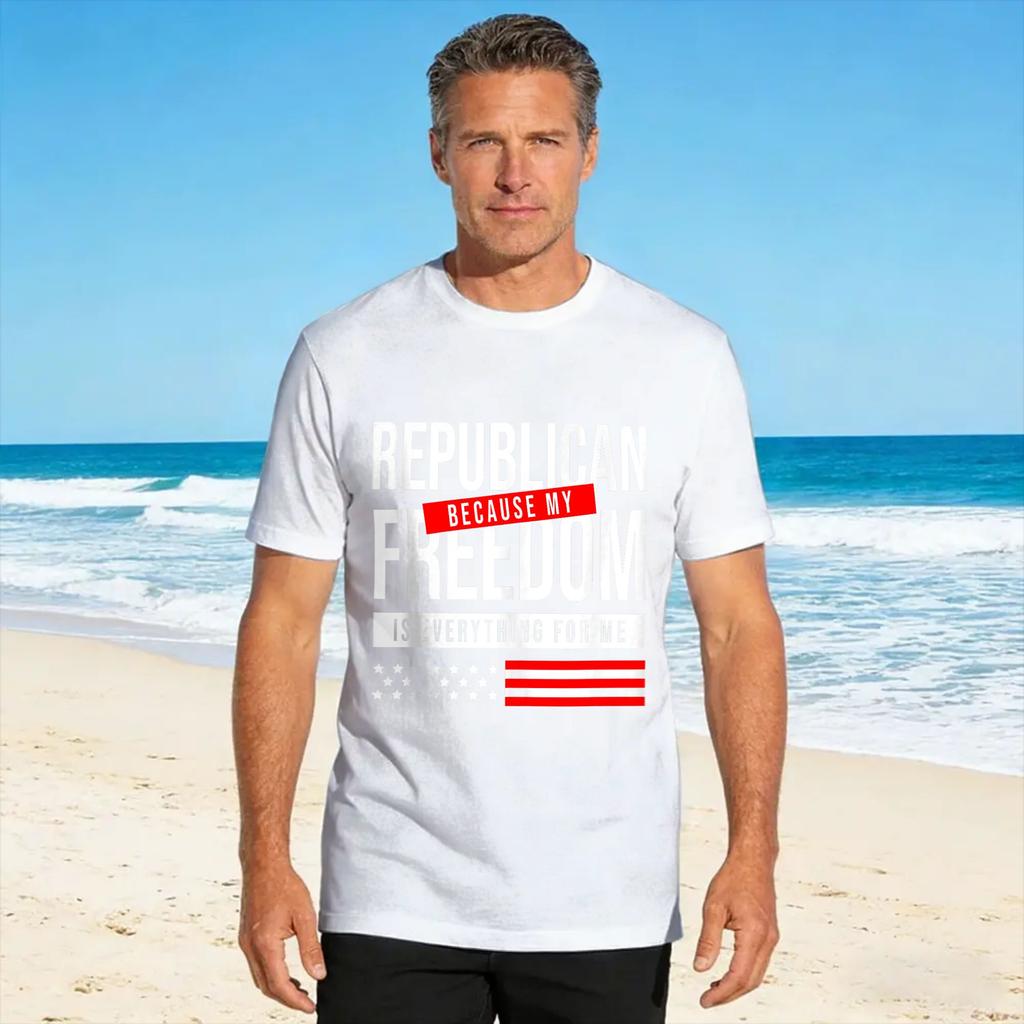 Conservative Republican Freedom Cotton Tshirt For Unisex Beach Vintage T Shirts Hip Hop Tee Shirt Oversize Dropshipping Tops