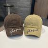 Brim Letter Embroidered Baseball Cap Female Big Head Circumference Showing Face Small Retro Old Hole Shading Cap Male