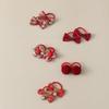 Toddler Hair Ties for Girls 20 PCS Baby Bow Elastic Nylon Scrunchies Kids Christmas Hair Accessories Ponytail Holders Hairbands - Red