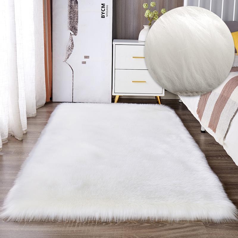 Weiche Flauschige Weiße Teppiche für Schlafzimmer Nachttisch Teppich Pelziger Sofabereich Teppich für Wohnzimmer Mädchenzimmer Plüsch Luxus Teppich Heimdekoration