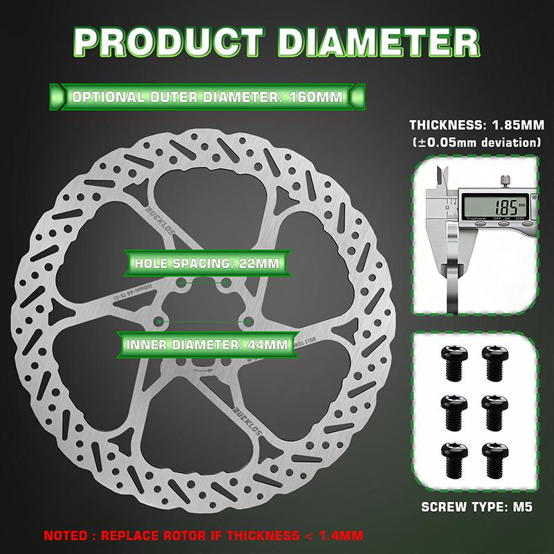 BUCKLOS Bicycle Brake Discs 140mm 160mm 180mm 203mm Bike Hydraulic Brakes Rotor Heat Dissipation Bicycle Disc Brake Rotor