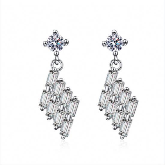 925 Sterling Silver Earrings For Women Round Zircon Earrings Sparkling Party Wedding Jewelry Gift AccessoriesGood Product