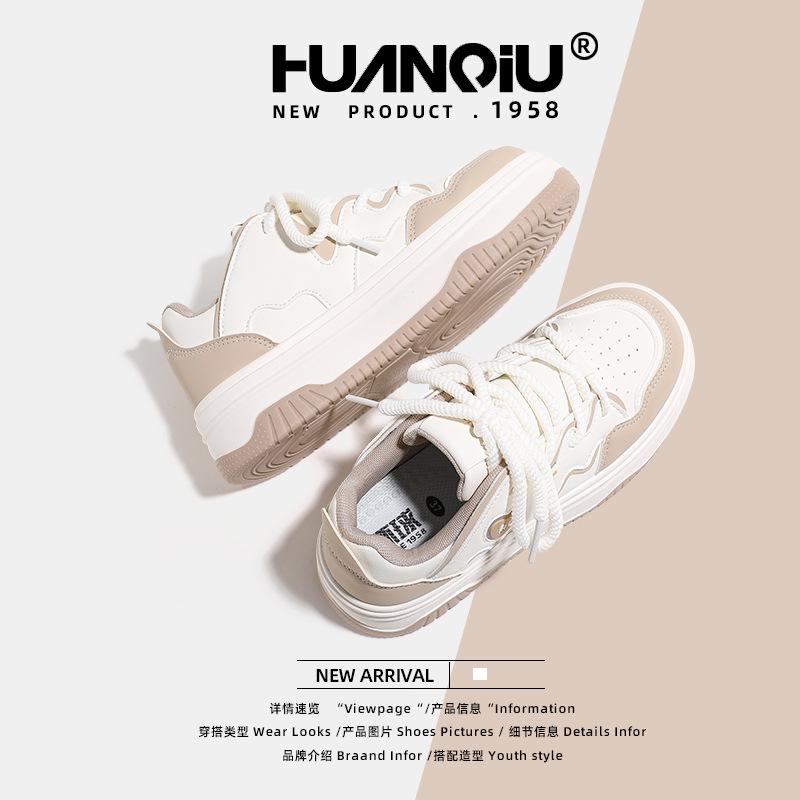 Global Women's Shoes Thick Baseplate Shoes Women's KMXFX80183 New Summer Versatile Casual White Shoes Shoes Women