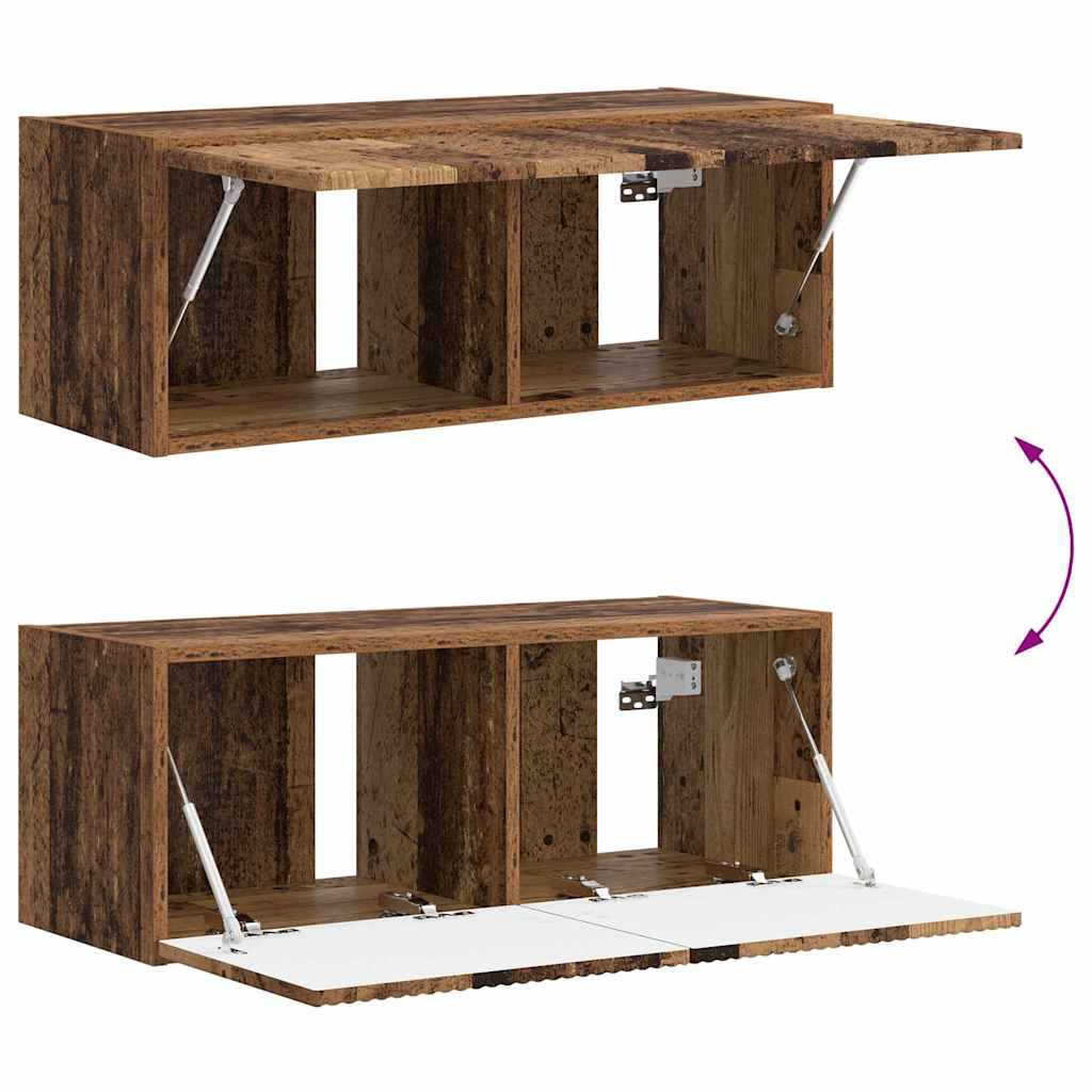 TV Wall Cabinet 2 pcs Reclaimed Wood Look 78.5 x 31 x 29.5 cm Engineered Wood