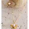 Yhpup Hot Style Stainless Steel Pearl Flower Pendant Necklace Water Resistant Summer Chic Fashion Jewelry Wholesale