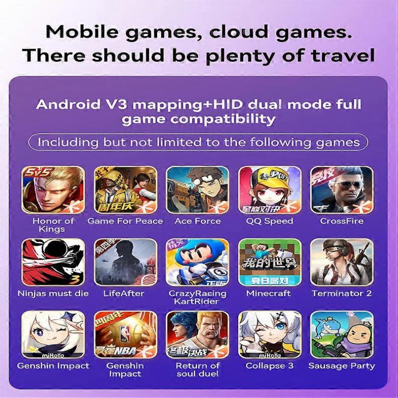 D8 Telescopic Mobile Phone Gamepad RGB Light for PS3 PS4 Switch(Pink)