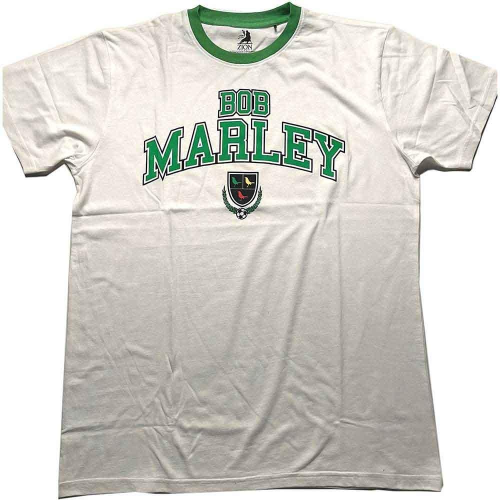 Bob Marley Collegiate Crest T-Shirt White New S