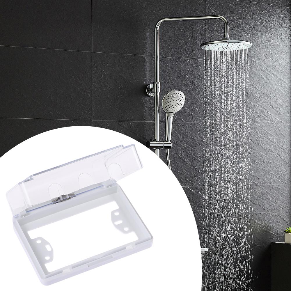 Priză autoadezivă Cutie impermeabilă Capac pentru priză electrică montată pe perete Cutie rezistentă la stropire Baie