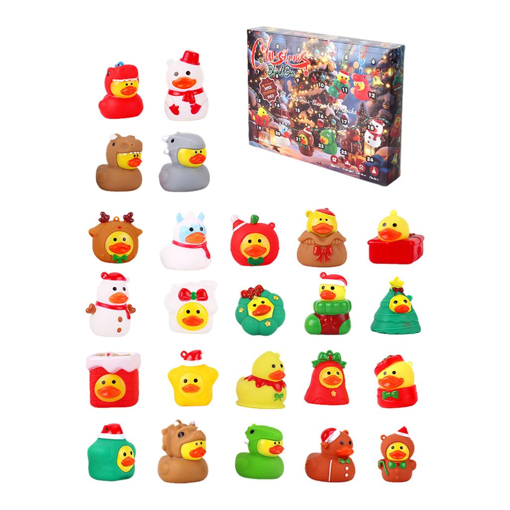 Advents Calendar For Kids Ducks Themed 24pcs Water Play Decor Toy For Holiday Party Centerpiece
