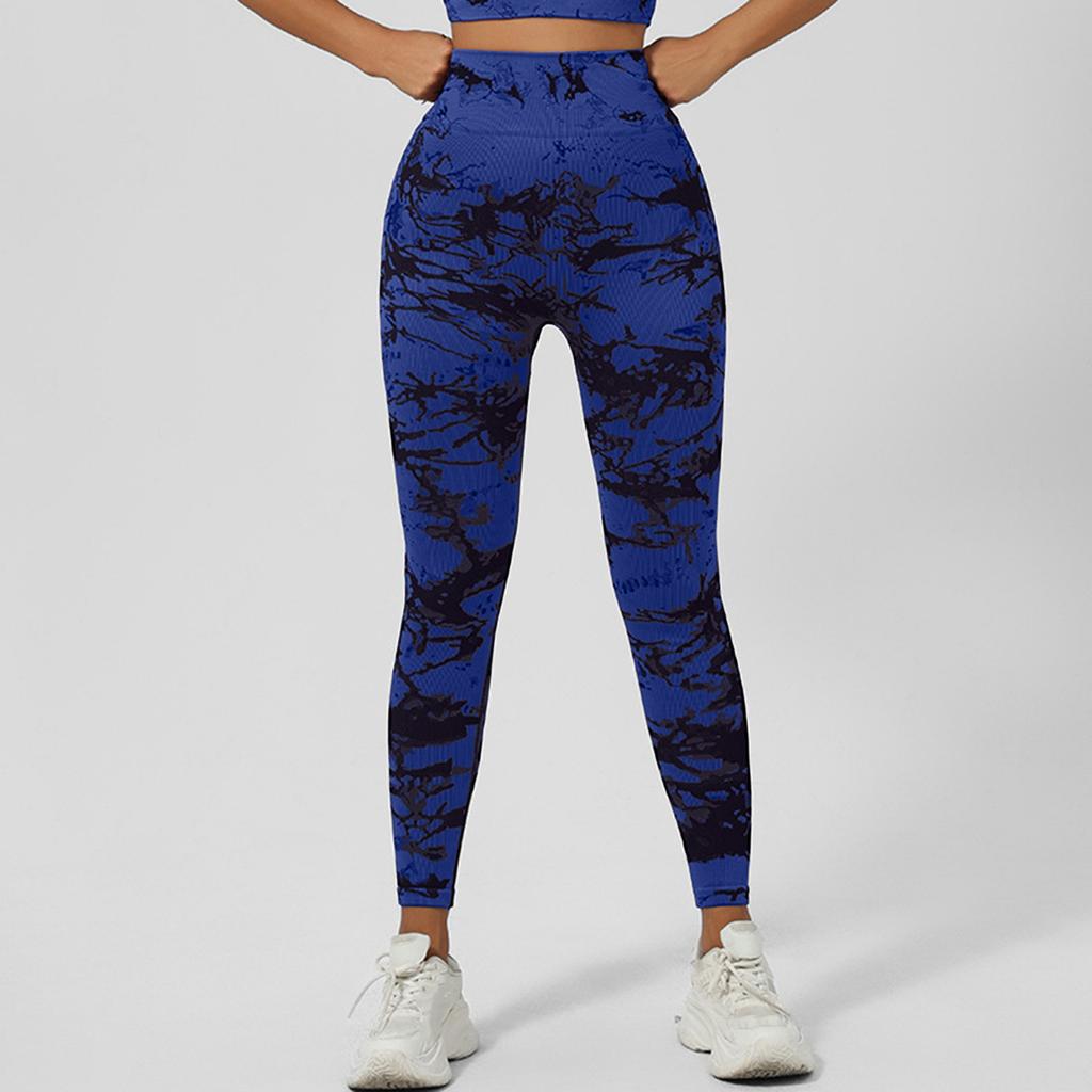 Leggings da Donna Vita Alta Tie Dye Elasticizzati Sollevamento Glutei Pantaloni da Allenamento Vestibilità Slim Collant da Yoga per Palestra Corsa e Fitness