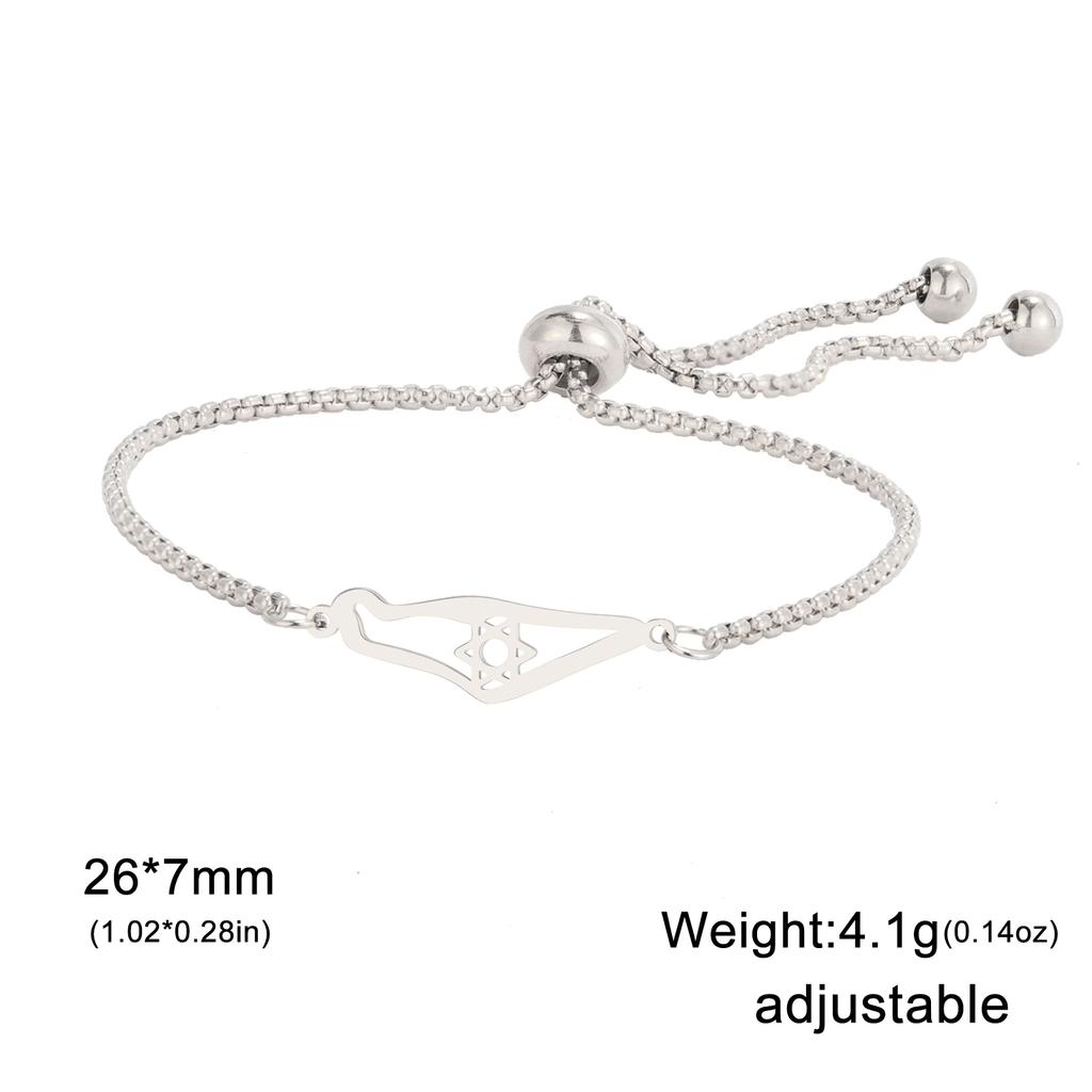 Stainless Steel Je Star of David Charm Bracelet Women Men Adjustable Hexagram Map Bracelets Amulet Jewelry Wholesale