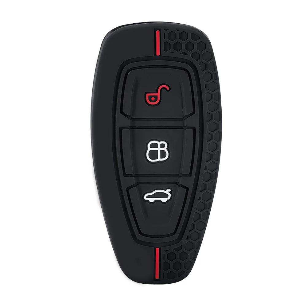 New Car Key Pack for Ford ST Fiesta Focus Mondeo Ecosport Kuga Edge Escape Metallic Silicone Car Key Fob Case Accessories