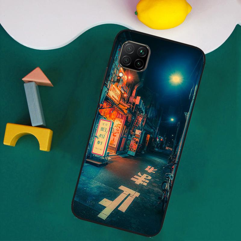 Japanese Night City Aesthetic For Huawei Nova Y73 Y72 Y70 Y90 Y60 Y61 Y91 12s 12i 11i 8i 9 10 SE P40 Lite P30 P60 Pro Case