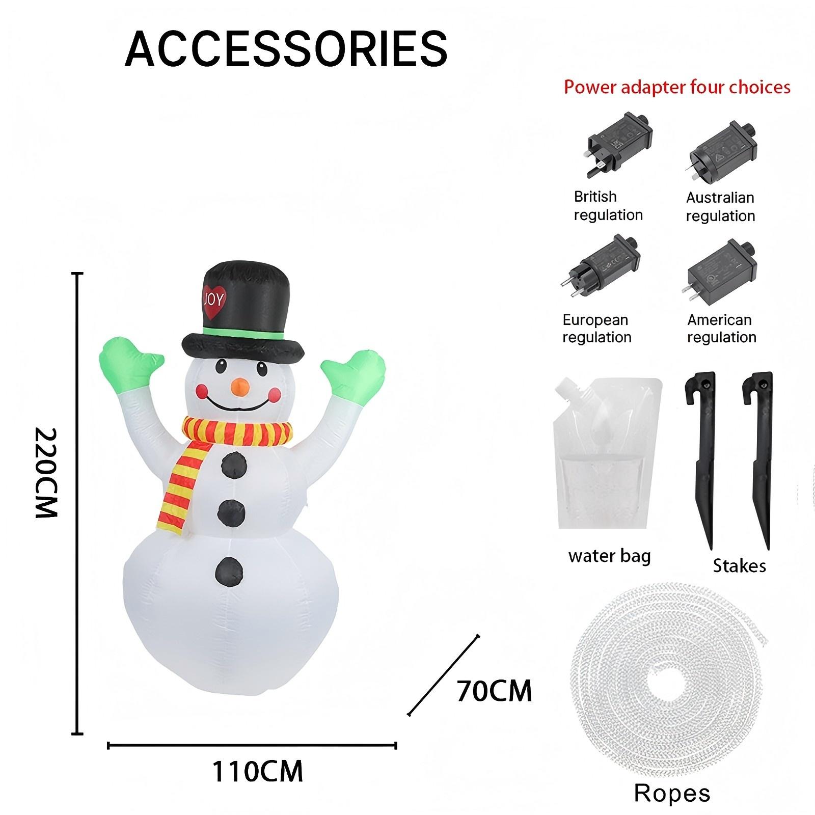 

7.22FT Inflatable Toy Scarf Snowman with LED Light Xmas Yard Lawn Party Decoration Christmas Home Supplie Ornaments Festive Gift EU